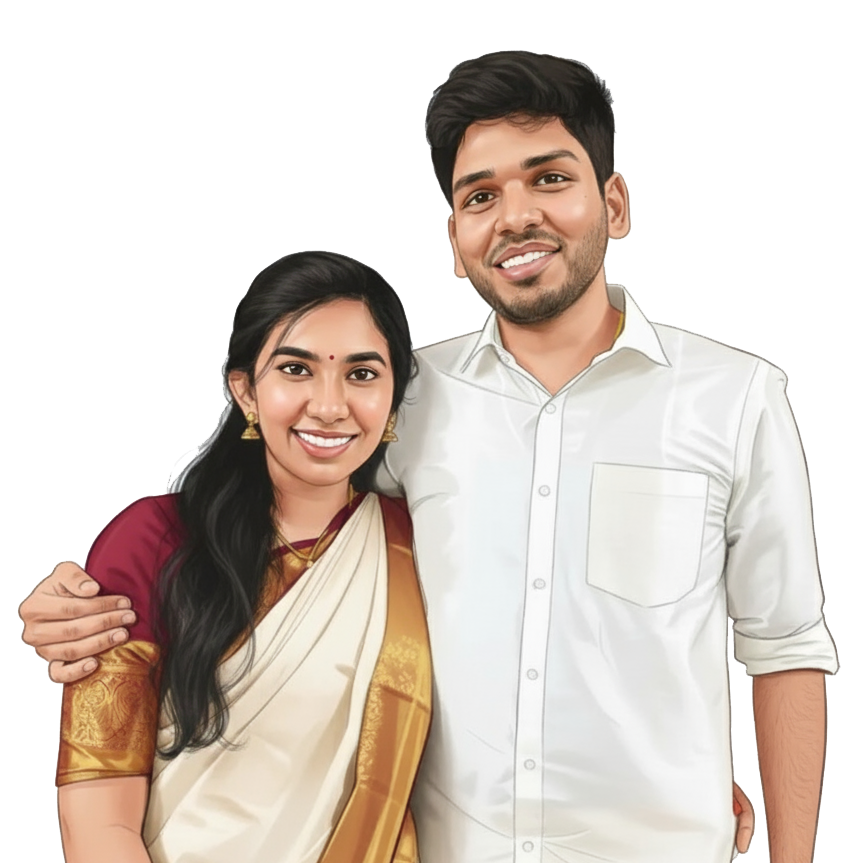 Bride and groom outside an English chapel